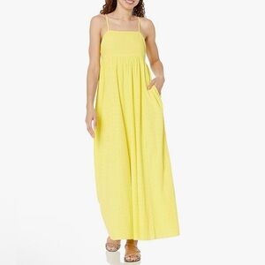 The Drop Women's Shyla Cotton Eyelet Maxi Dress Size Small Butter Yellow Sundres